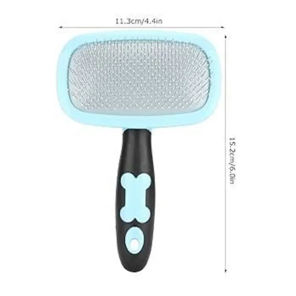 Dog / cat adjustable turquoise blue wire hairbrush